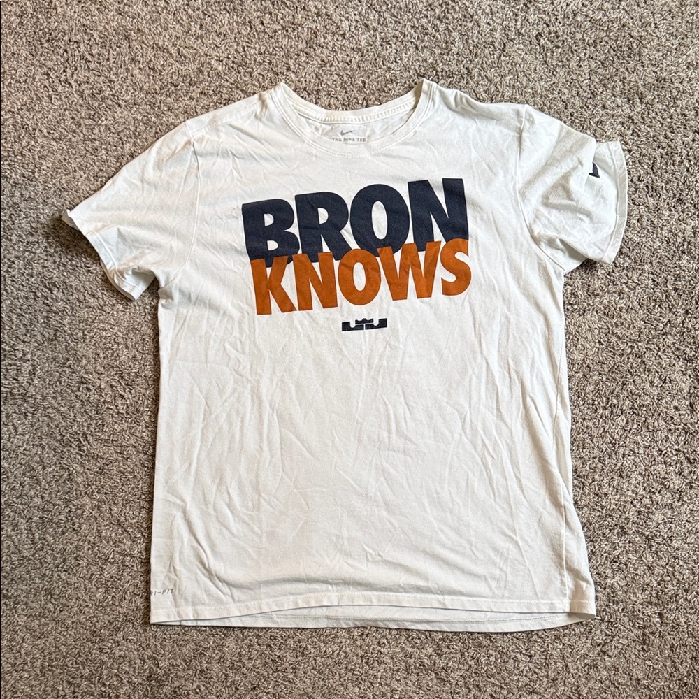 Nike LeBron White Tee with Blue Logo